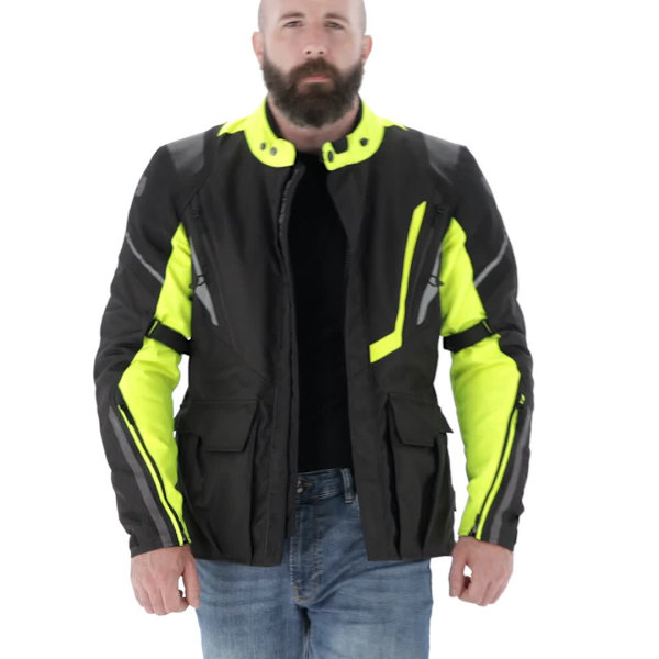 Oxford Montreal 4.0 Textile Jacket - Black / Fluo - FREE UK DELIVERY